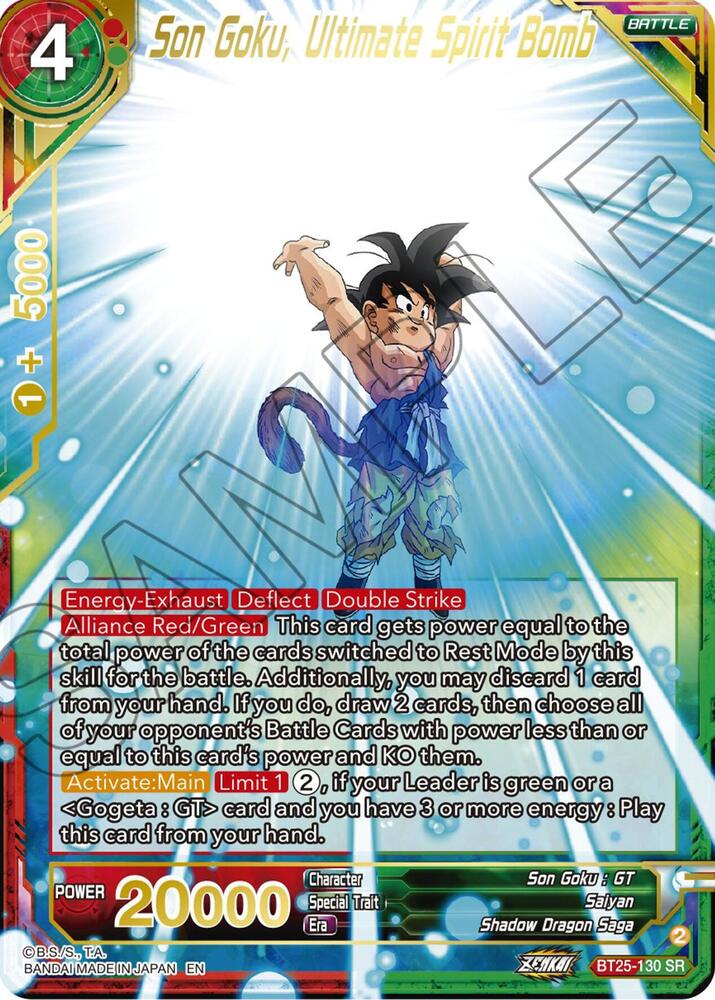 Son Goku Ultimate Spirit Bomb BT25-130 Legend of the Dragon Balls Dragonball Super card