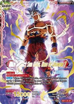 Son Goku Ultra Instinct Son Goku Hero of Universe 7 SD11-01 Universal Onslaught Dragonball Super card