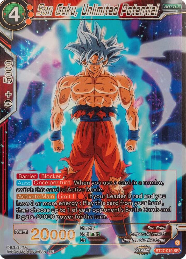 Son Goku Unlimited Potential BT27-019 History of Z Dragonball Super card