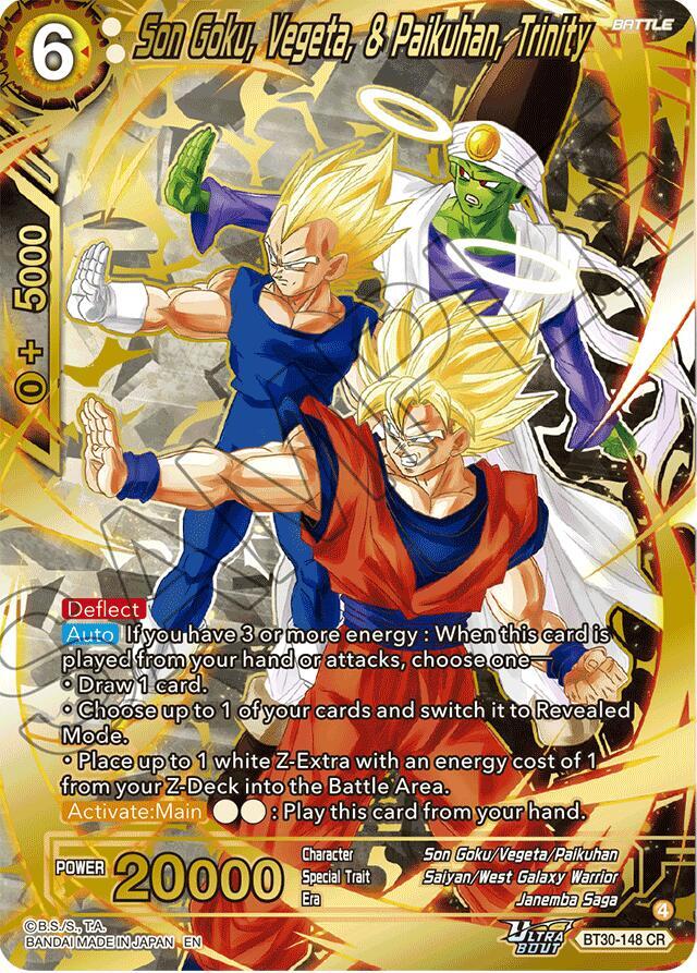 Son Goku Vegeta and Paikuhan Trinity BT30-148 Three Glorious Fighters Dragonball Super card