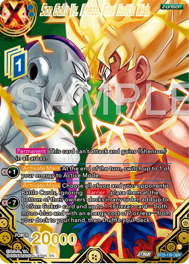 Son Goku Vs Frieza Final Battle Wish DBR BT25-139 Legend of the Dragon Balls Dragonball Super card