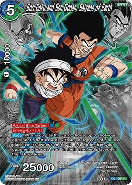 Son Goku and Son Gohan Saiyans of Earth Alternate Art Foil DB1-091 Special Anniversary Set 2020 Dragonball Super card