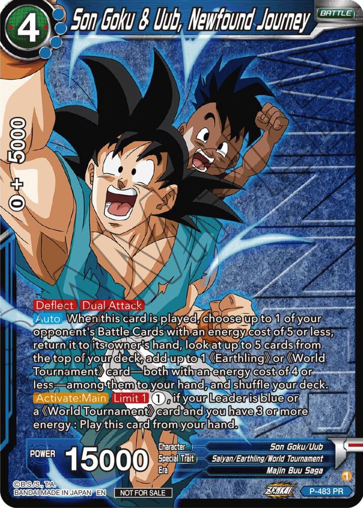 Son Goku and Uub Newfound Journey Zenkai Series Tournament Pack Vol3 Winner P-483 Tournament Promotion Cards Dragonball Super card