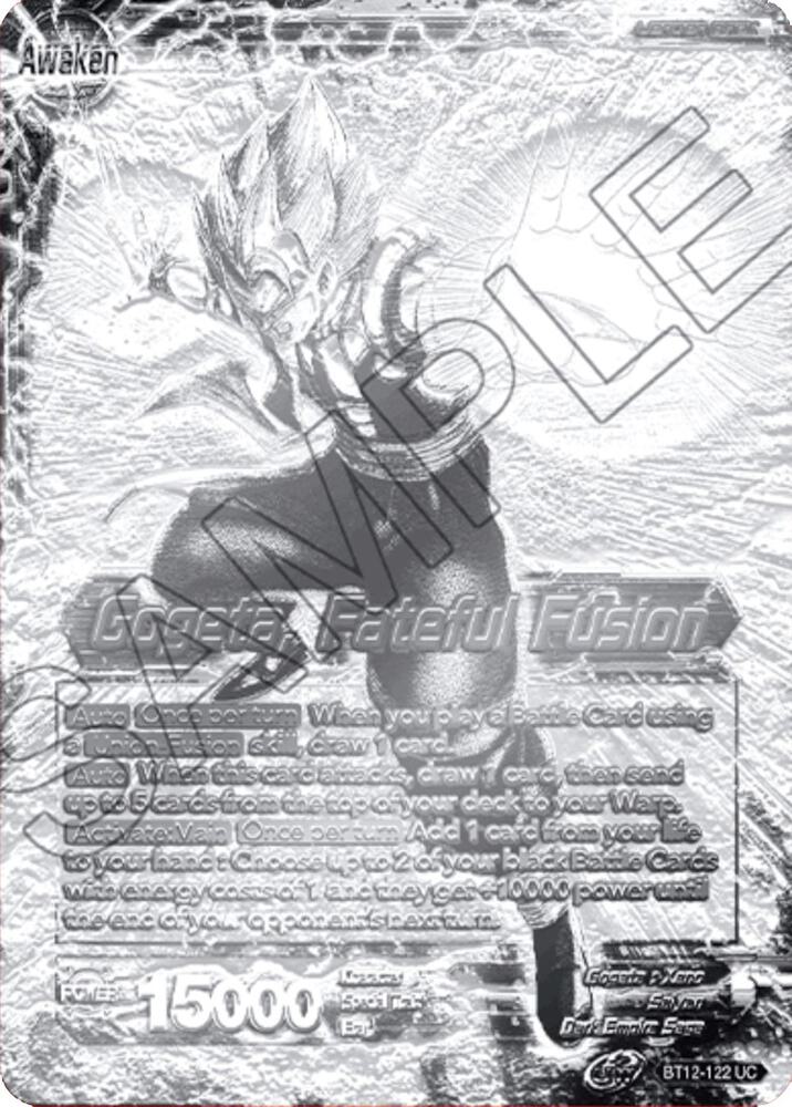 Son Goku and Vegeta Gogeta Fateful Fusion 2021 Championship Top 16 Metal Silver Foil BT12-122 Tournament Promotion Cards Dragonball Super card
