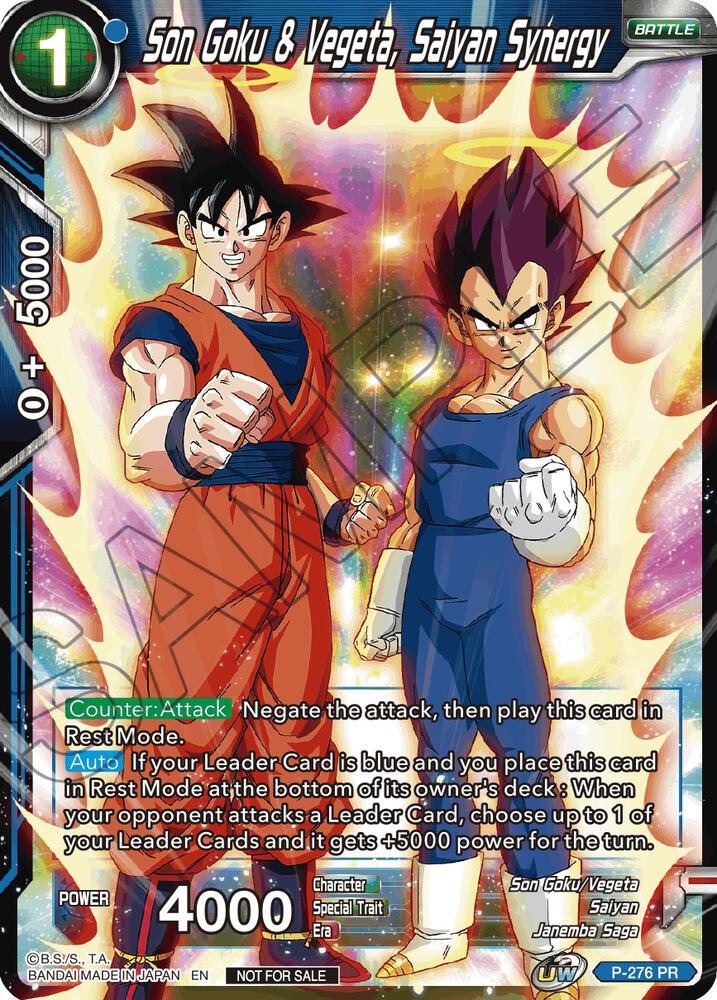 Son Goku and Vegeta Saiyan Synergy Unison Warrior Series Tournament Pack Vol3 P-276 Tournament Promotion Cards Dragonball Super card