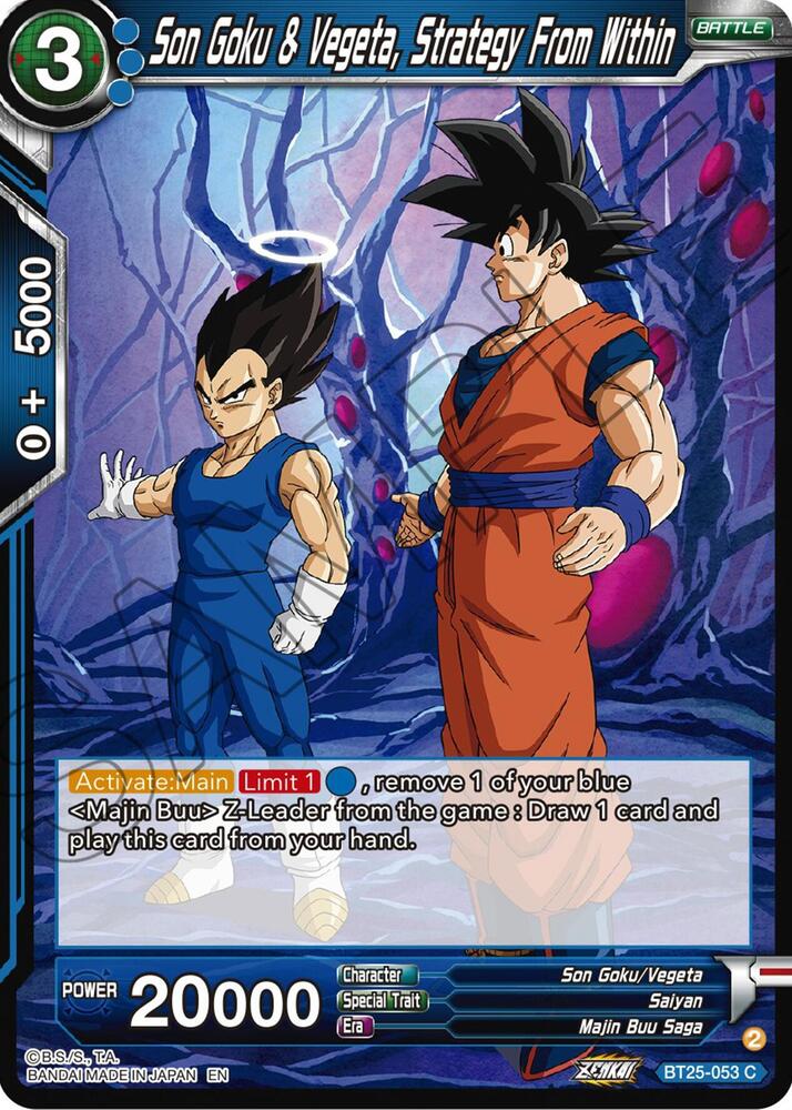 Son Goku and Vegeta Strategy From Within BT25-053 Legend of the Dragon Balls Dragonball Super card