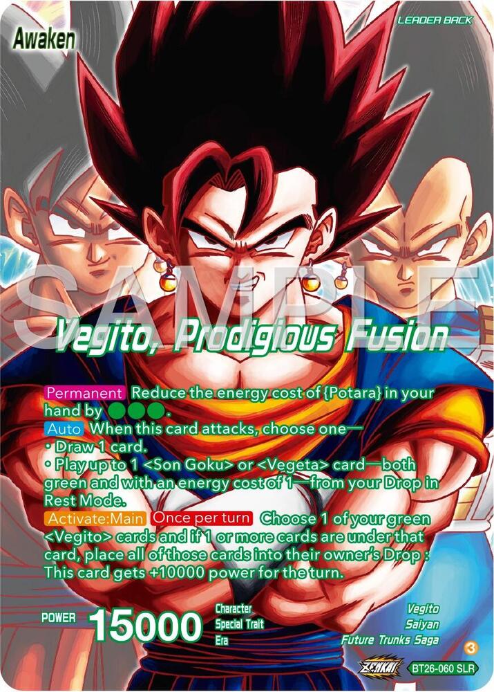 Son Goku and Vegeta Vegito Prodigious Fusion Alternate Art BT26-060 Ultimate Advent Dragonball Super card