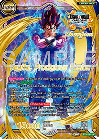 Son Goku and Vegeta Vegito Prodigious Fusion Champion BT26-060 Tournament Promotion Cards Dragonball Super card
