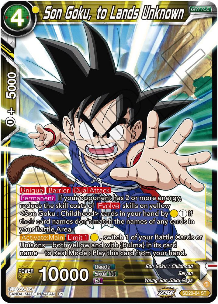 Son Goku to Lands Unknown SD20-04 Dawn of the Z-Legends Dragonball Super card