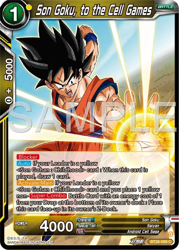 Son Goku to the Cell Games BT26-099 Ultimate Advent Dragonball Super card