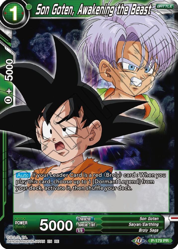 Son Goten Awakening the Beast P-179 Mythic Booster Dragonball Super card