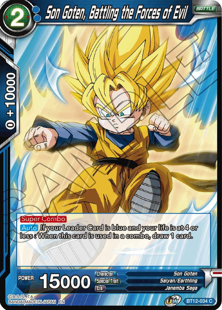 Son Goten Battling the Forces of Evil Foil BT12-034 Vicious Rejuvenation Dragonball Super card