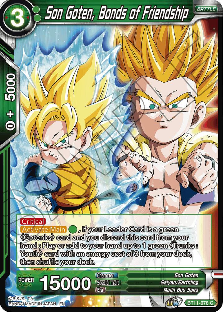 Son Goten Bonds of Friendship BT11-078 Vermilion Bloodline Dragonball Super card