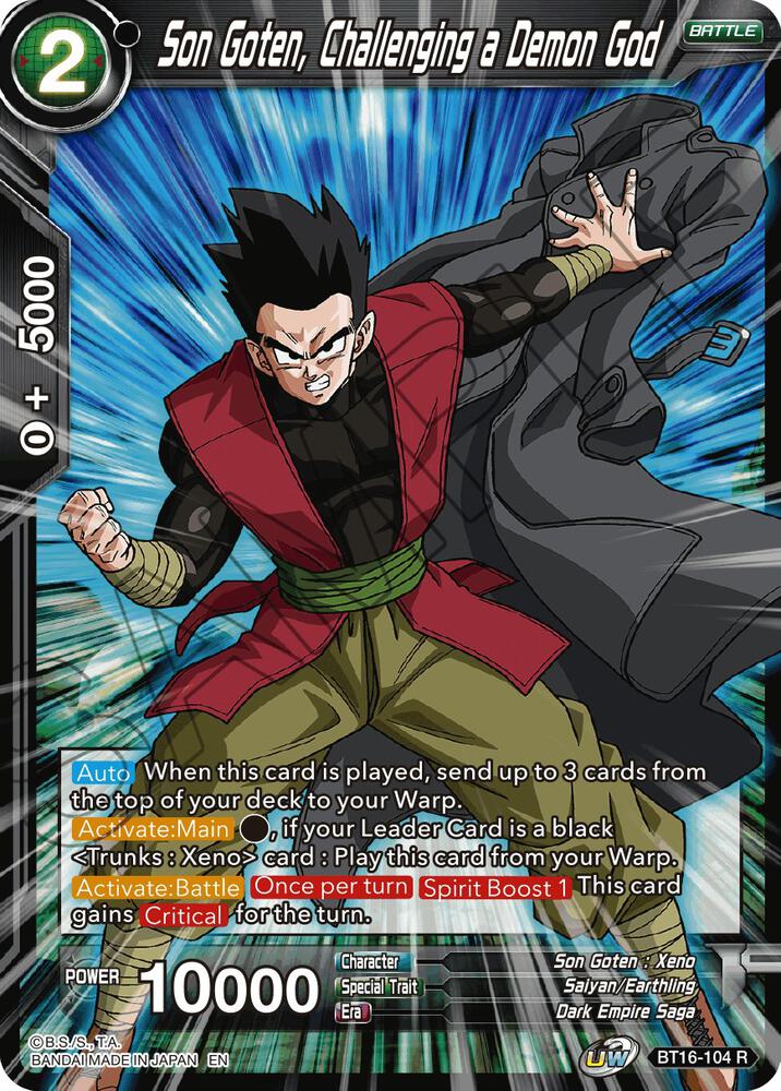 Son Goten Challenging a Demon God Foil BT16-104 Realm of the Gods Dragonball Super card