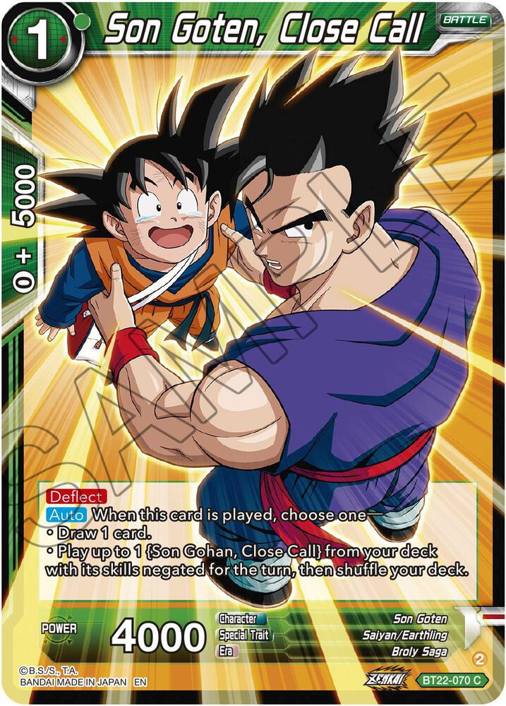 Son Goten Close Call Foil BT22-070 Critical Blow Dragonball Super card