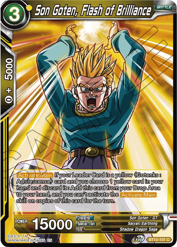 Son Goten Flash of Brilliance Foil BT10-101 Rise of the Unison Warrior Dragonball Super card