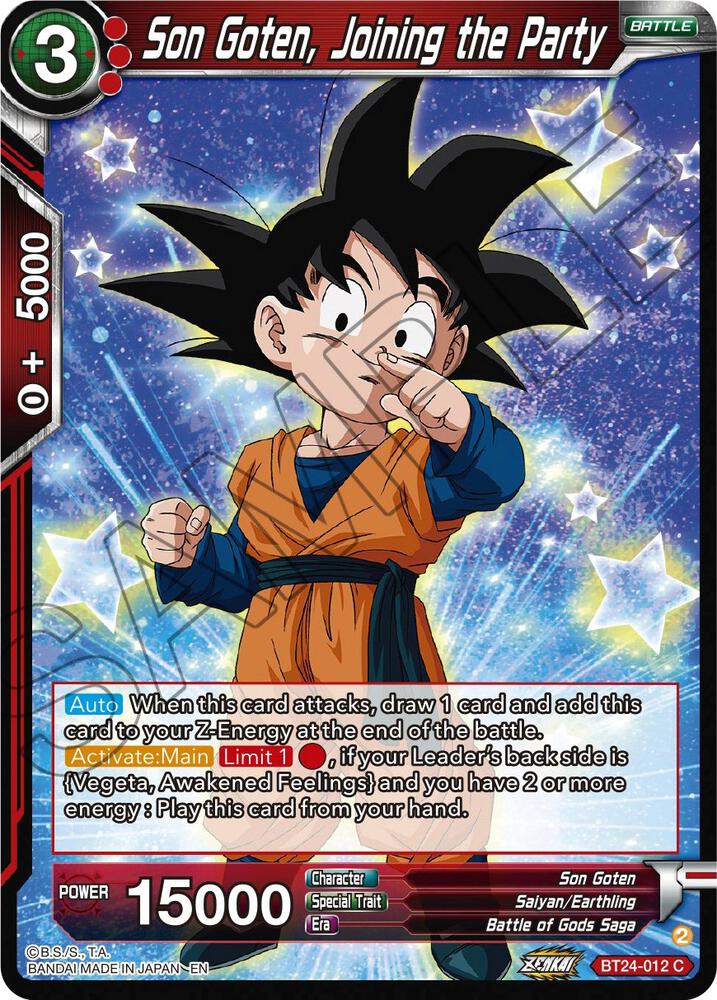 Son Goten Joining the Party BT24-012 Beyond Generations Dragonball Super card