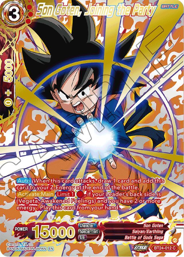 Son Goten Joining the Party Collector Booster Gold BT24-012 Beyond Generations Dragonball Super card