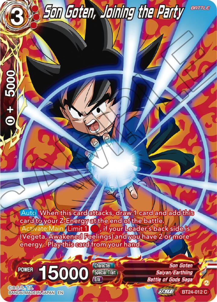 Son Goten Joining the Party Collector Booster Silver BT24-012 Beyond Generations Dragonball Super card