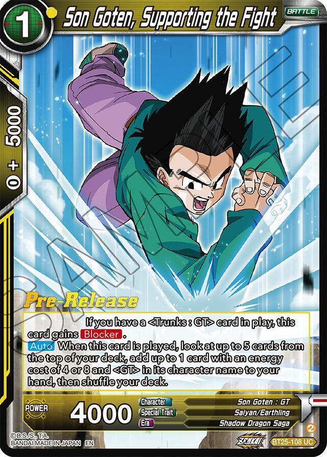 Son Goten Supporting the Fight BT25-108 Legend of the Dragon Balls Pre-Release Cards Dragonball Super card