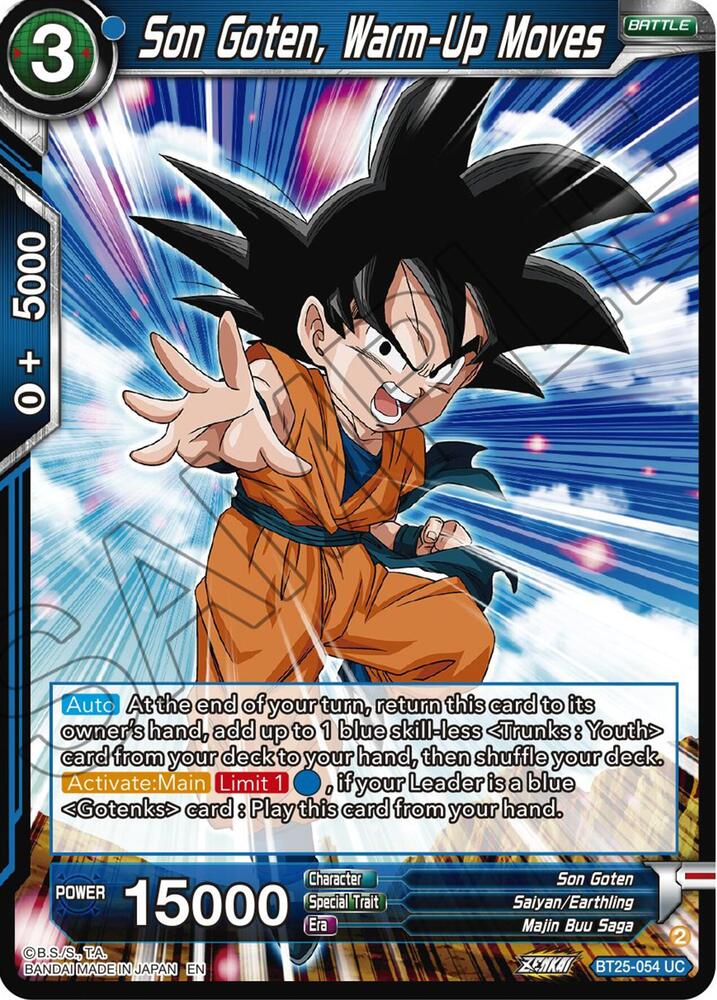Son Goten Warm Up Moves BT25-054 Legend of the Dragon Balls Dragonball Super card