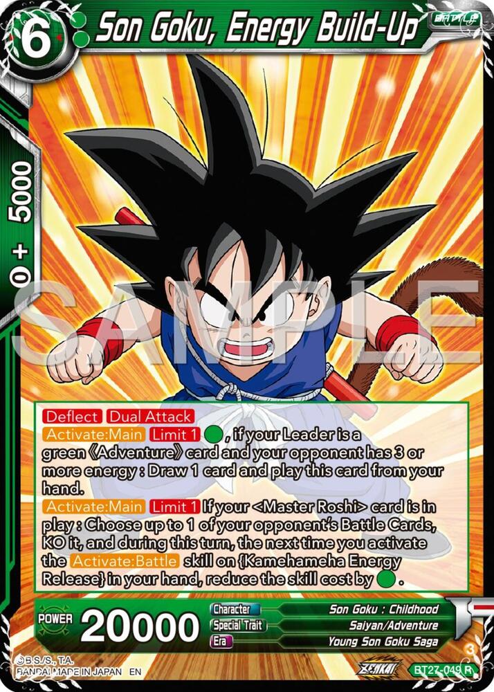 Son goku Enegry Build Up Foil BT27-049 History of Z Dragonball Super card