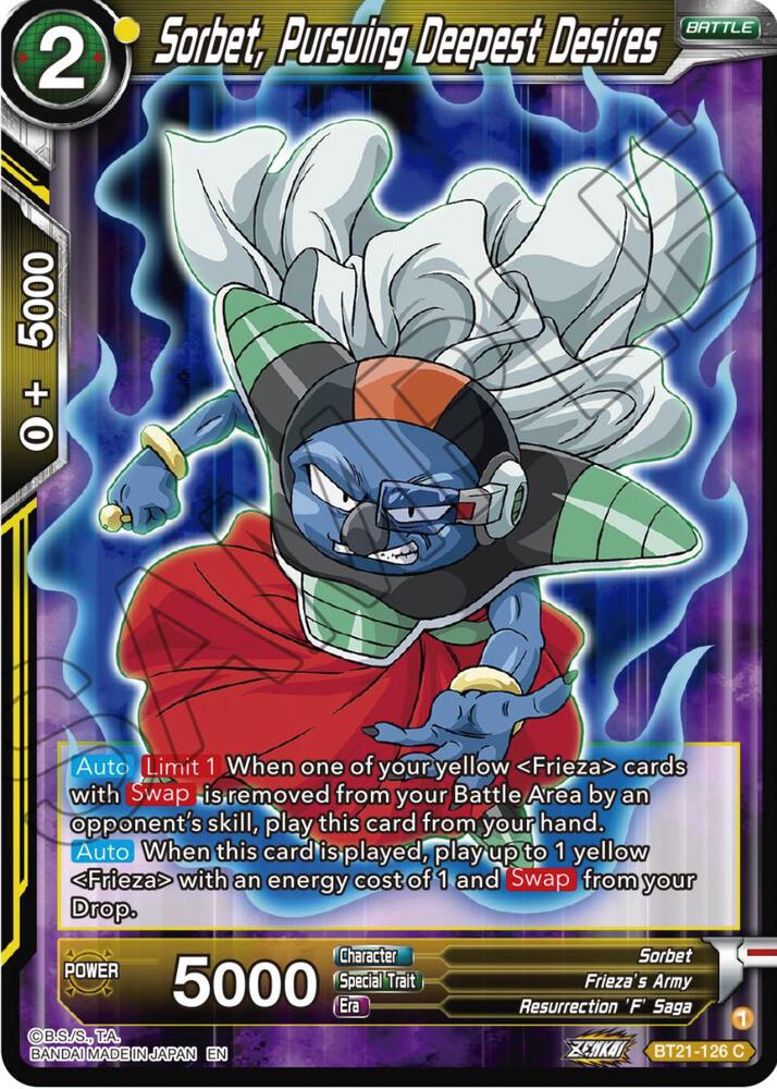 Sorbet Pursuing Deepest Desires BT21-126 Wild Resurgence Dragonball Super card