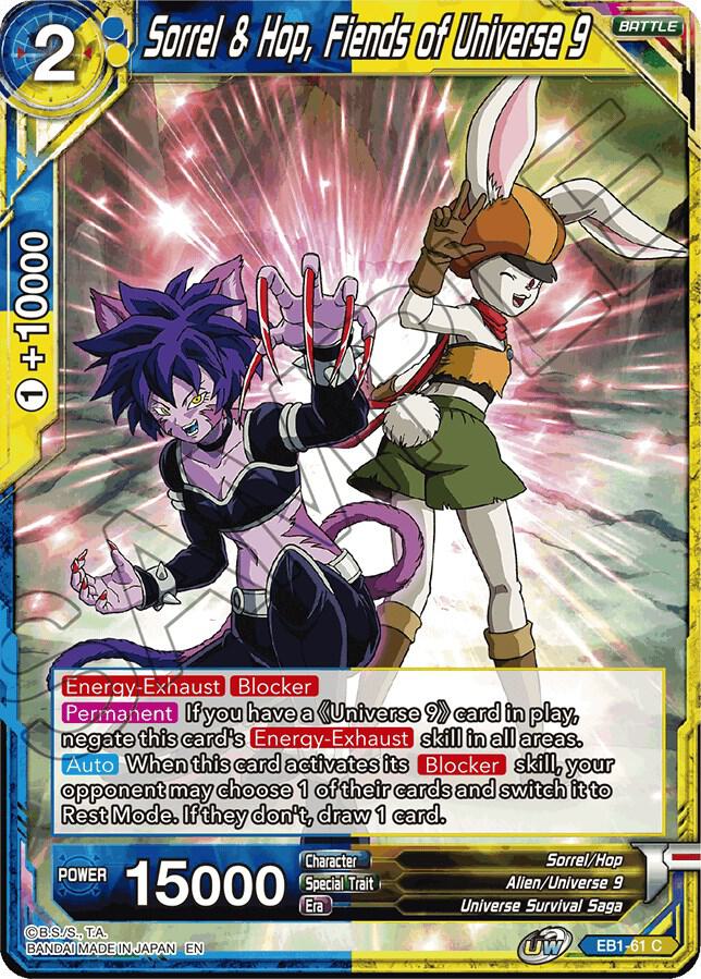 Sorrel and Hop Fiends of Universe 9 Foil EB1-61 Battle Evolution Booster Dragonball Super card