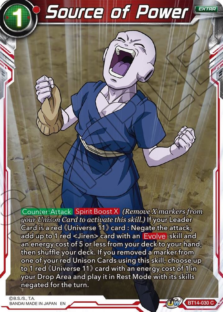 Source of Power BT14-030 Cross Spirits Dragonball Super card