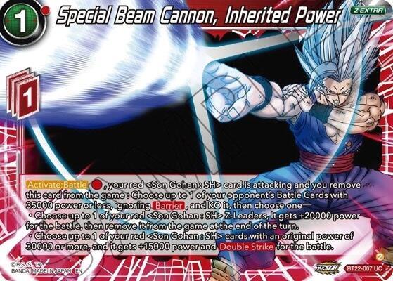 Special Beam Cannon Inherited Power Foil BT22-007 Critical Blow Dragonball Super card