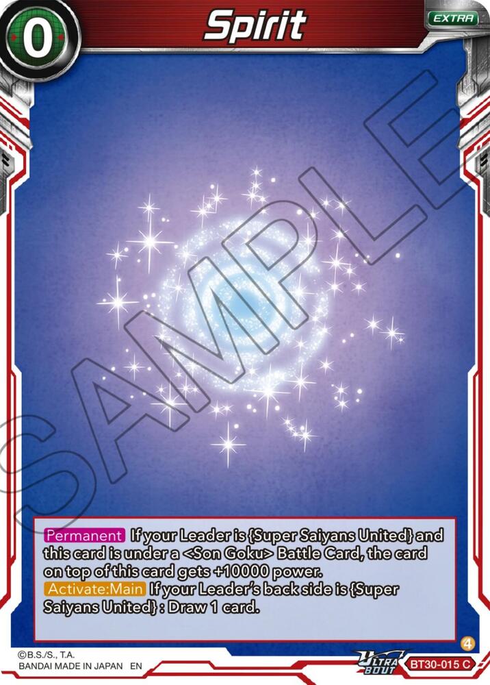 Spirit BT30-015 Three Glorious Fighters Dragonball Super card