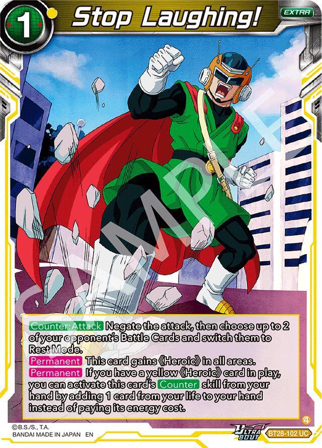 Stop Laughing Foil BT28-102 Prismatic Clash Dragonball Super card