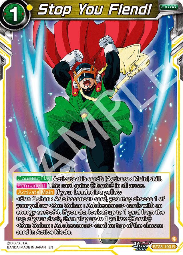 Stop You Fiend BT28-103 Prismatic Clash Dragonball Super card
