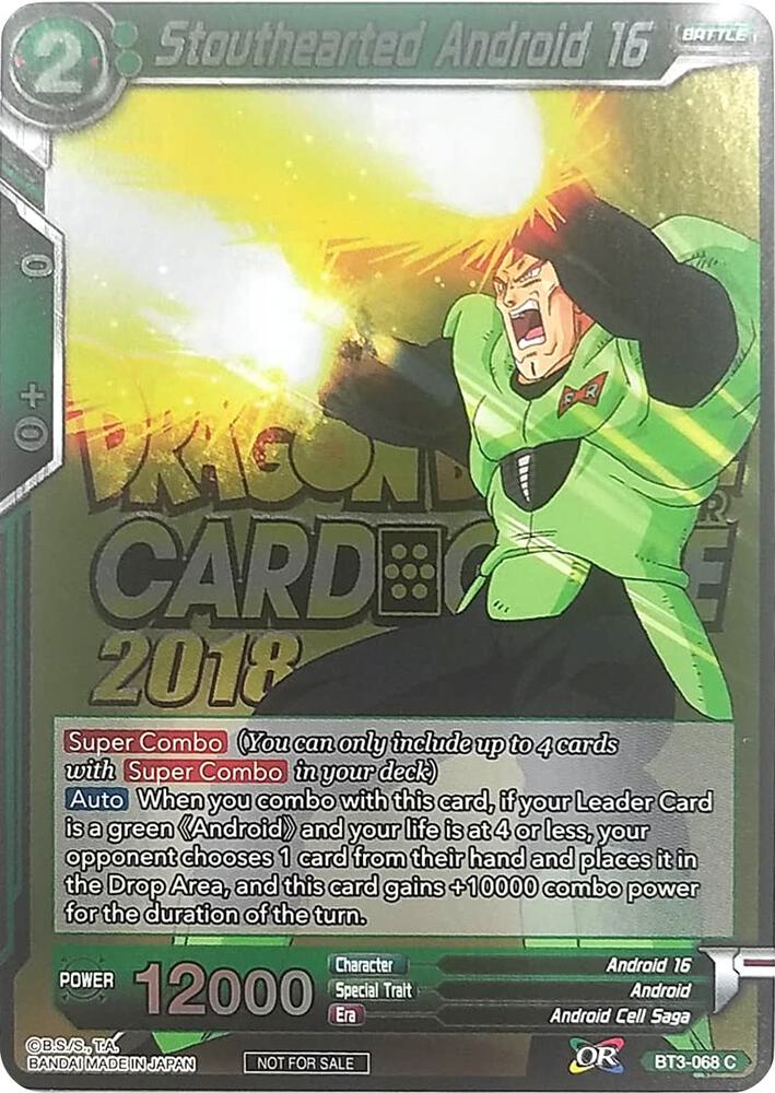 Stouthearted Android 16 Metallic Foil Event Pack 2018 BT3-068 Promotion Cards Dragonball Super card