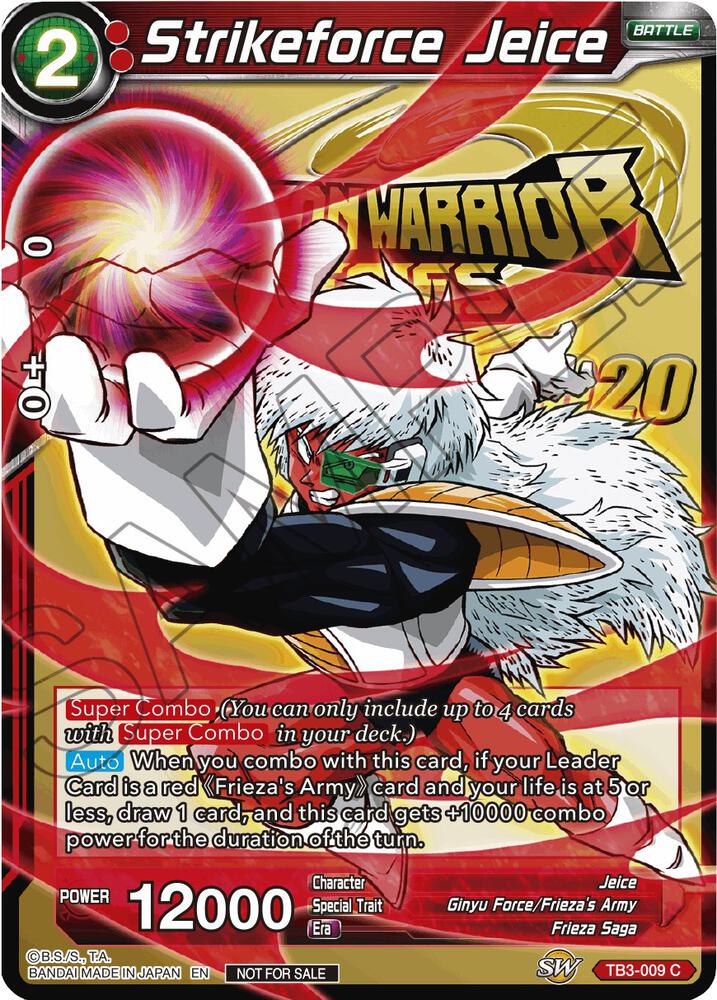 Strikeforce Jeice TB3-009 Tournament Promotion Cards Dragonball Super card