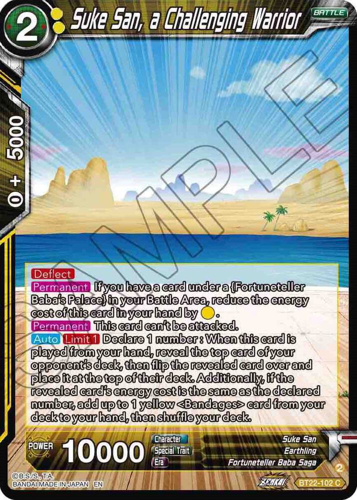 Suke San a Challenging Warrior Foil BT22-102 Critical Blow Dragonball Super card