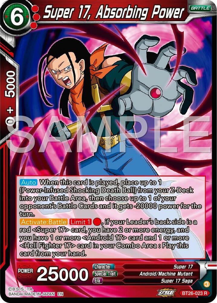 Super 17 Absorbing Power Foil BT26-023 Ultimate Advent Dragonball Super card