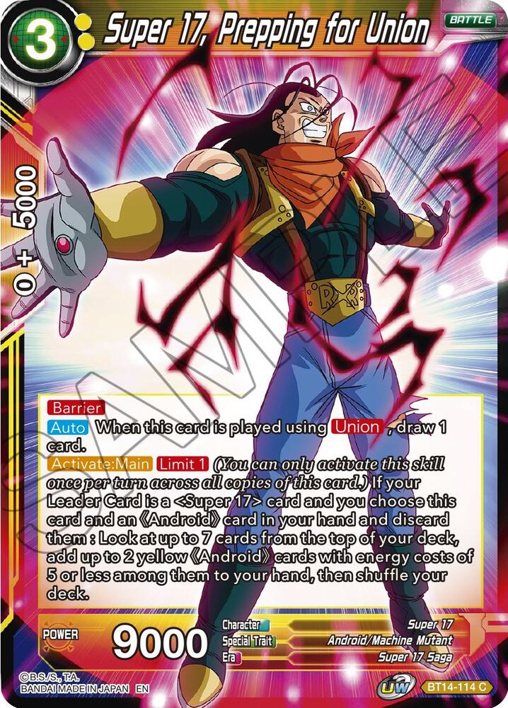 Super 17 Prepping for Union BT14-114 Cross Spirits Dragonball Super card