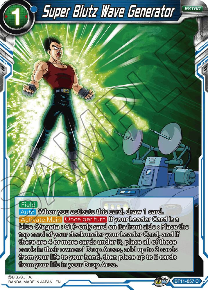 Super Blutz Wave Generator BT11-057 Vermilion Bloodline Dragonball Super card