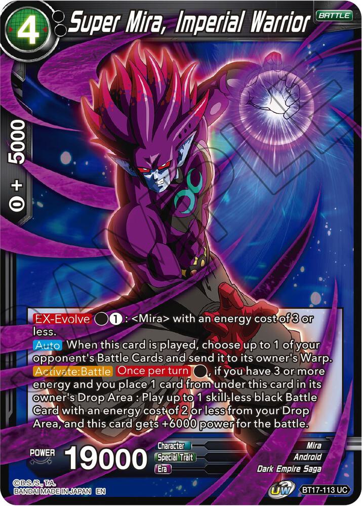 Super Mira Imperial Warrior Foil BT17-113 Ultimate Squad Dragonball Super card