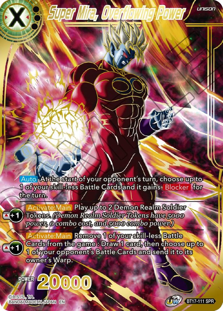 Super Mira Overflowing Power SPR BT17-111 Ultimate Squad Dragonball Super card