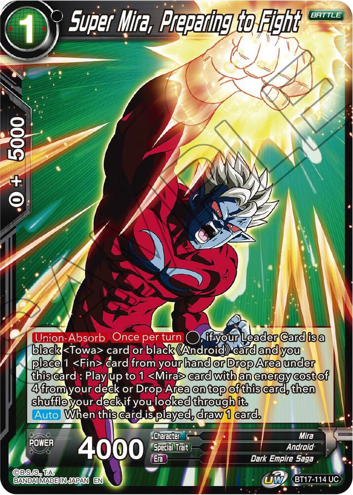 Super Mira Preparing to Fight Foil BT17-114 Ultimate Squad Dragonball Super card