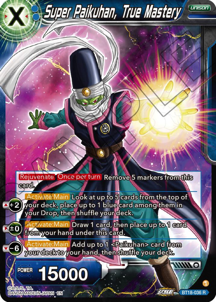 Super Paikuhan True Mastery Foil BT18-036 Dawn of the Z-Legends Dragonball Super card