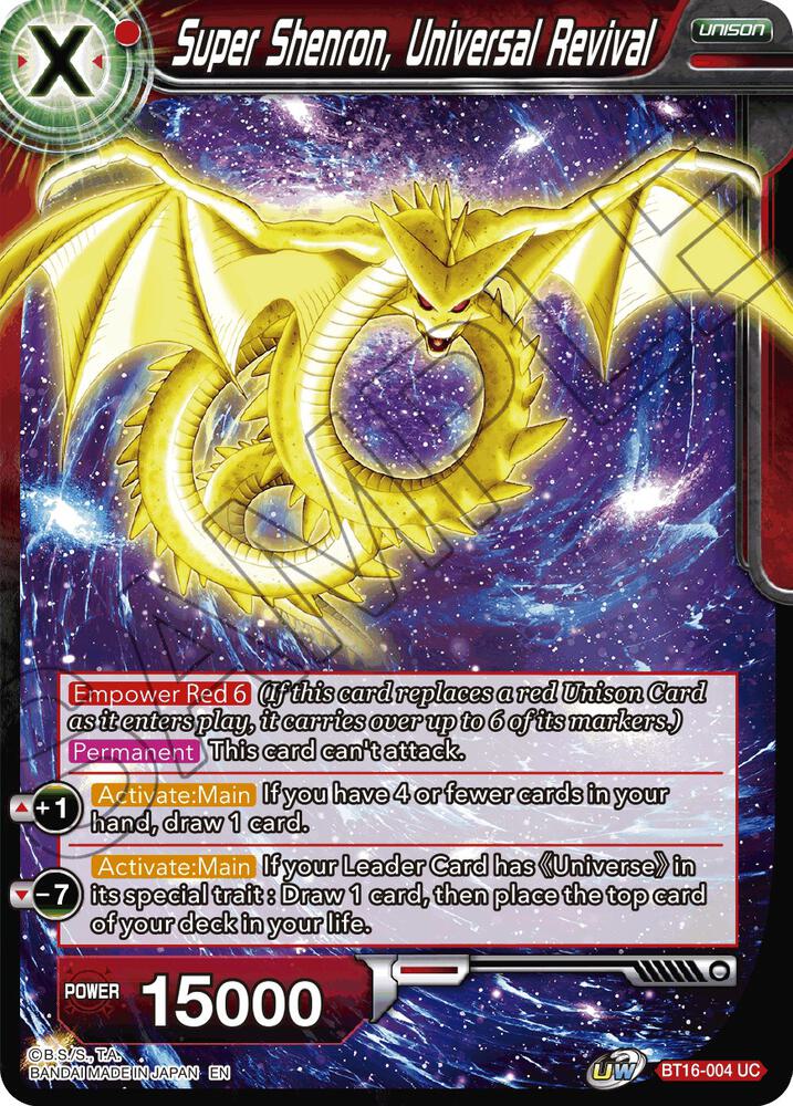 Super Shenron Universal Revival BT16-004 Realm of the Gods Dragonball Super card