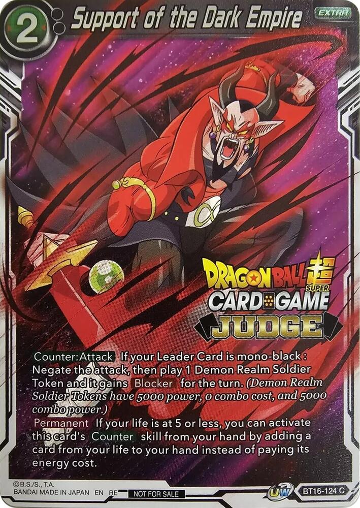 Support of the Dark Empire Judge Pack Vol12 BT16-124 Tournament Promotion Cards Dragonball Super card