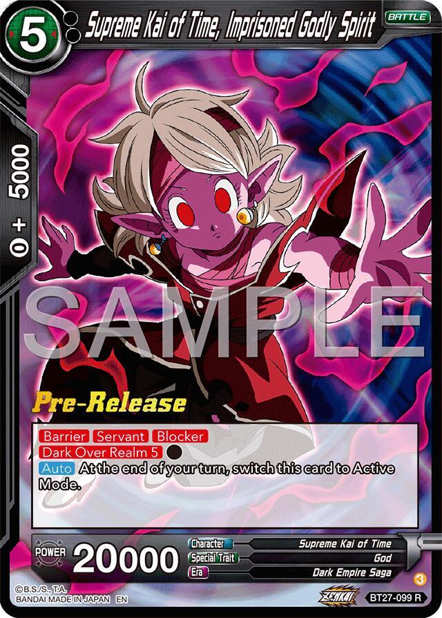 Supreme Kai of Time Imprisoned Godly Spirit BT27-099 History of Z Pre-Release Cards Dragonball Super card