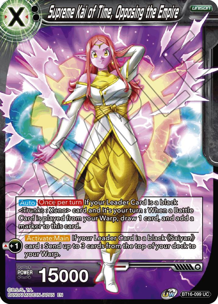 Supreme Kai of Time Opposing the Empire Foil BT16-099 Realm of the Gods Dragonball Super card