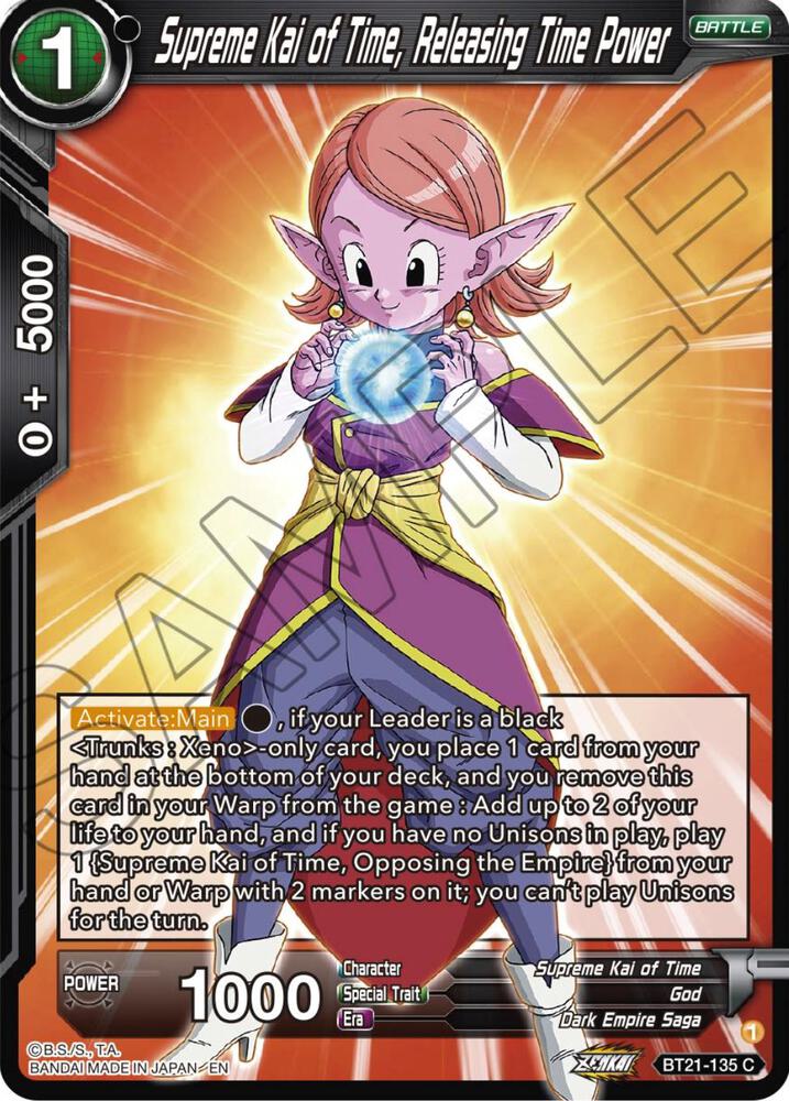 Supreme Kai of Time Releasing Time Power BT21-135 Wild Resurgence Dragonball Super card