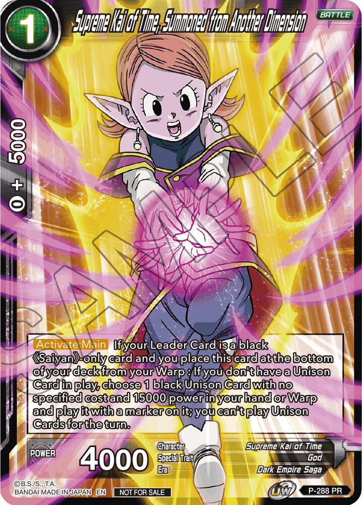 Supreme Kai of Time Summoned from Another Dimension Unison Warrior Series Tournament Pack Vol3 P-288 Tournament Promotion Cards Dragonball Super card