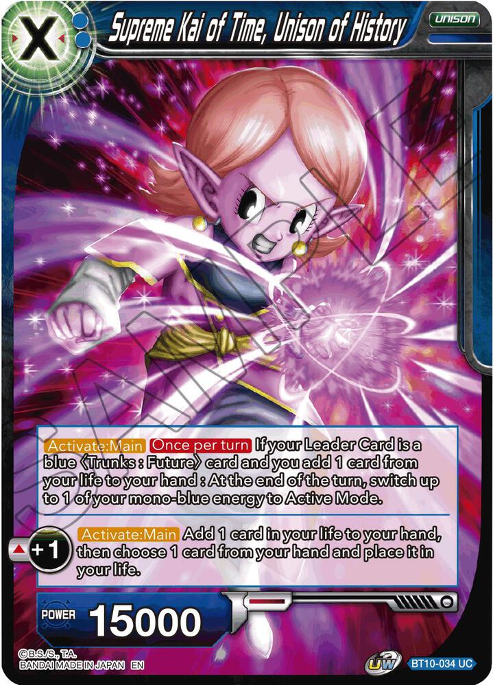 Supreme Kai of Time Unison of History BT10-034 Rise of the Unison Warrior Dragonball Super card